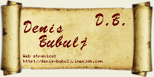Denis Bubulj vizit kartica